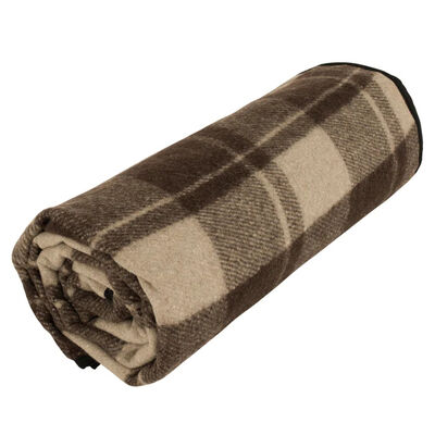 Classic Wool Picnic Blanket Plaid | Cabin Brown, , large